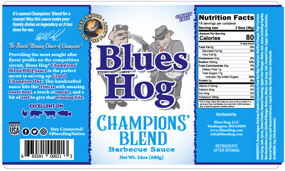 Blues Hog - Champions Blend BBQ Sauce - squeeze bottle