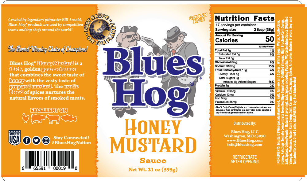 Blues Hog - Honey Mustard BBQ Sauce - squeeze bottle