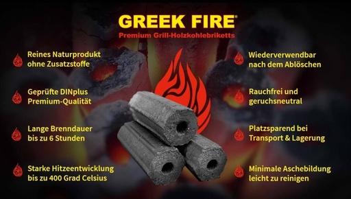 [EDB-000673] Greek Fire - Geperste houtskool staaf - doos 3,5kg